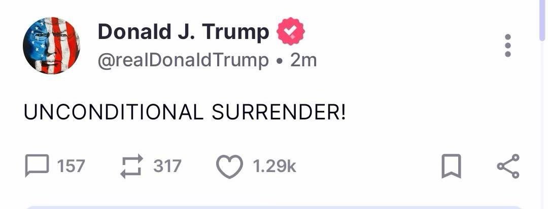 ایران پیشنهاد داده که در ازای لغو کامل تحریم‌ها، غنی‌سازی اورانیوم ۶۰ درصدی را کاهش دهد, یک تاکتیک وقت‌کشی دیگر از سوی رژیمی که پیش از این در هر توافقی تقلب کرده است. 
هیچ امتیازی داده نمی‌شود. 
فشار حداکثری پابرجاست.