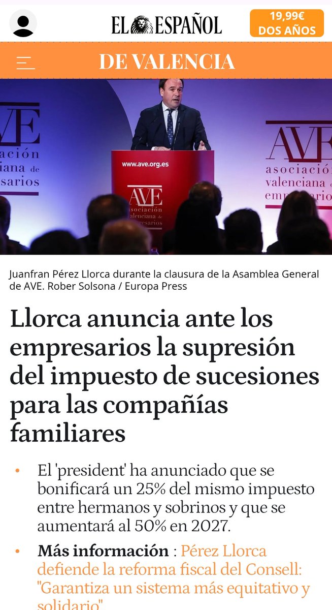Menos impuestos, menos burocracia: + empleo y + recaudación.

La fórmula del Consell del cambio funciona : + prosperidad para la Comunitat Valenciana.

elespanol.com/valencia/20260… vía <a href="/elespanolcom/">EL ESPAÑOL</a>