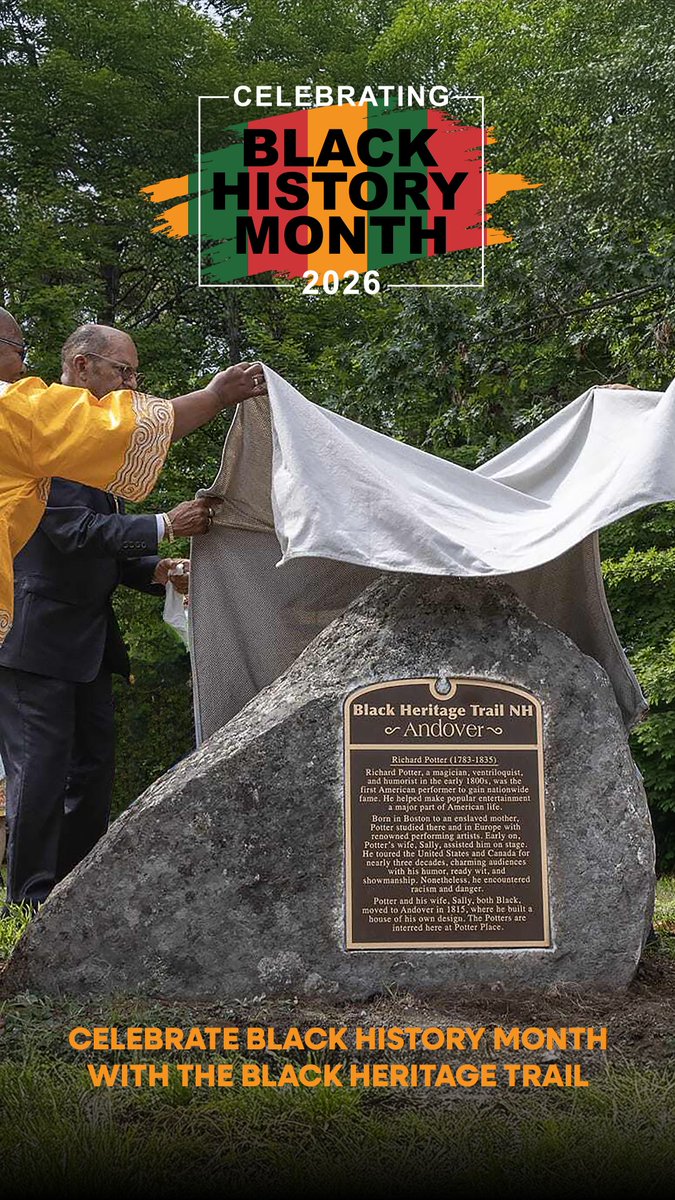 VisitNH's tweet image. Discover NH’s hidden history with the Black Heritage Trail’s EWH Tea Talks series all month long.