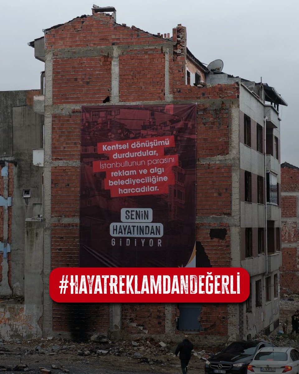 7 yılda İBB’de  reklama, algıya harcanan para kentsel dönüşüme ayrılandan çok daha fazla.
İnsan hayatı ucuz değil,
#HayatReklamdanDeğerli