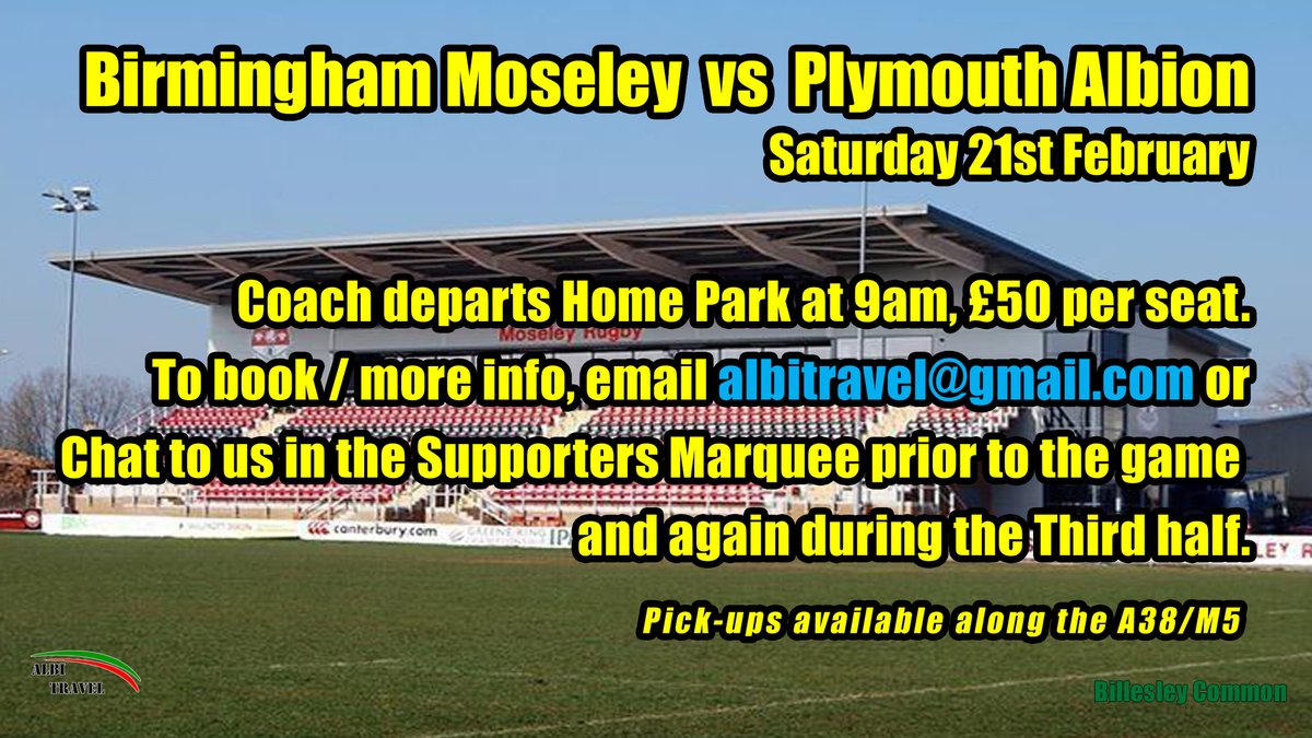 Please book as soon as possible to ensure coach goes.