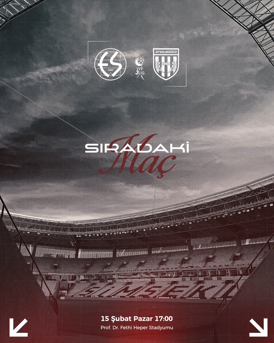 Eskişehirspor’umuz, TFF 3. Lig’in 21. haftasında Ayvalıkgücü Belediyespor’u konuk edecek.

🗓️ 15 Şubat Pazar
🕔 17:00
🏟️ Prof. Dr. Fethi Heper Stadyumu

🎟️ Maç biletlerimiz 11 Şubat Çarşamba günü satışa çıkacaktır.