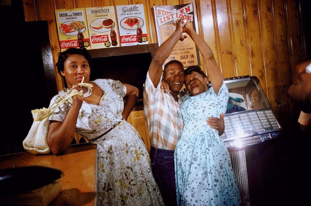 People enjoying a good time in a small "Juke" party, South Carolina, 1956.
