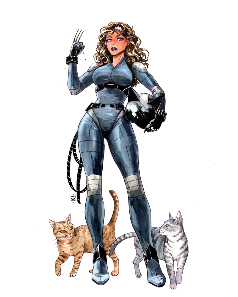 KathLobo's tweet image. Absolute Catwoman commission ✨
I like her design so much 💖
Inks + watercolor