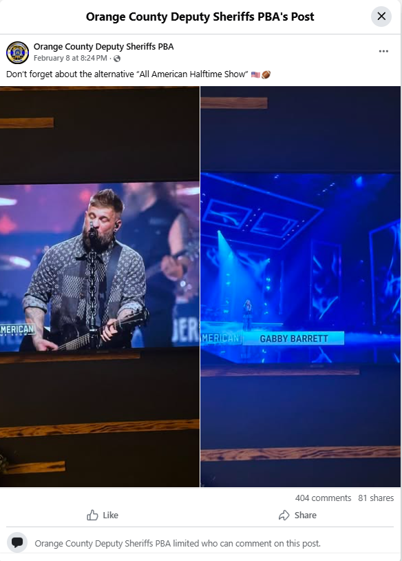 After 2 days of silence + hundreds of angry messages from civilians that <a href="/OCSheriffNY/">OrangeCountySheriff</a> is SUPPOSED to protect and serve, the PBA shuts down comments on its bizarre post encouraging people to skip the Puerto Rican performer for an "All American" halftime show. Anything <a href="/SNeuhausOC/">Steve Neuhaus</a>?