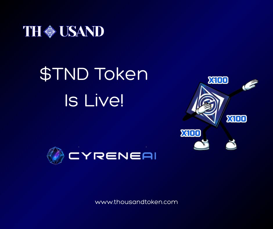ThousandToken's tweet photo. $TND is now LIVE on @CyreneAI @CyreneAIFlows 🚀

👉 CA: 5dwVEFRp4PvegBMC7GeLwsqZJHa3B1FNwt6kvKFcyai

Don't miss out 👀

#thousandtoken #CyreneAI #Solana #Latam  #Web3 https://t.co/1TDo6iHnXu