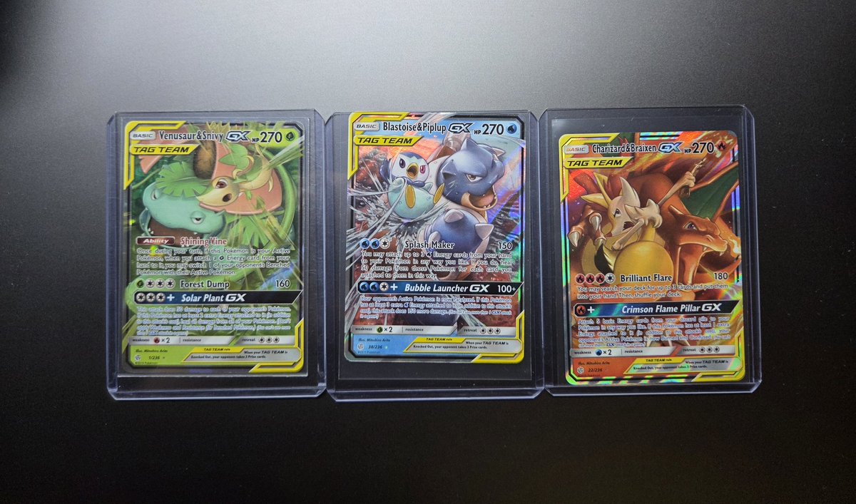 Kanto Tag Team Bundle! 🍃💧🔥
​
​📍 Condition: NM
📍 $90 shipped
📍 DM for closeups!
​#PokemonCards #CosmicEclipse #PokemonCommunity