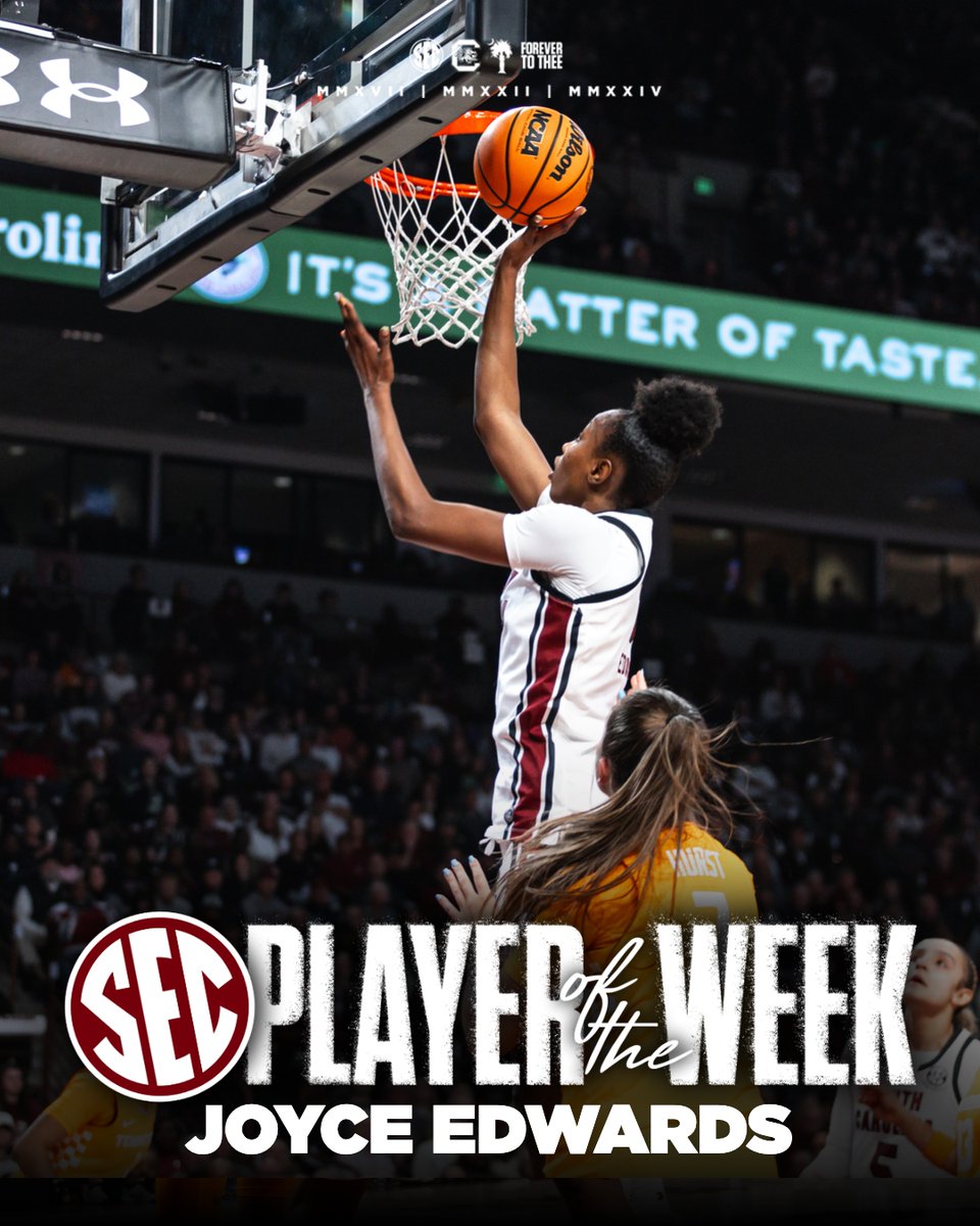 GamecockWBB's tweet image. Big @JoyceEdwards24  delivered last week!