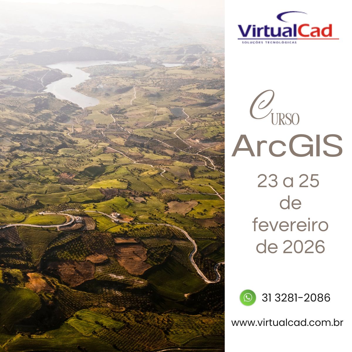 virtual_cad's tweet image. No período de 23 a 25 de fevereiro de 2026 ministraremos o Treinamento de ArcGIS. Inscrições abertas!
virtualcad.com.br/arcgis.html
#arcgis  #virtualcad  #cursoarcgis #cursoarcgisbh #geoprocessamento #sig #gis