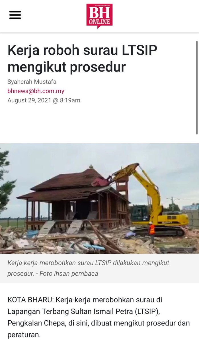 liyana_marzuki's tweet photo. SENTIMENTAL

Surau dan Masjid dirobohkan sejak berpuluh tahun dahulu. Tiada satu PM pun maksum. Hatta ketika Kerajaan 33 bulan pun sama. Ada je masjid dan surau dirobohkan. 

Ramai tekankan, bila masjid atau kuil dirobohkan, bukan sebab status agamanya. 

Tetapi status binaan. 
Kalau tak patuh undang2 wajar kena tindakan. 

Namun kita kena faham. Sebagaimana kita sedih dan hampa, bilamana surau atau masjid diroboh, sama sahaja mereka yang lain juga. Ada aspek sentimental bila menyentuh bab agama. 

Tempat ibadah bukan sekadar bangunan. Ia tempat kenangan, doa dan kehidupan masyarakat.

Makanya, isu ini kena berpada. Elakkan cuba semarakkan api sekam yang ada. Jangan sampai jadi sengketa agama. 

Nak kurang emosi, kena ubah cara kita melihat perkara ini. 

Ini bukan isu agama. Ini isu undang2. Negara yang berkanun. 

Dalam undang2, “no one is above the law”. 

Masjid, Tokong, Kuil atau Gereja kalau tak patuh undang2 akan kena nasib yang sama. Dirobohkan jua. 

Maka, bila ada isu agama, jangan biar emosi mengawal kita. Kena selalu rujuk akal di kepala. 

Negara ini berdiri atas undang-undang, bukan emosi. Bila undang-undang dihormati, semua agama akan dilindungi.

Salam hormat, 
Liyana Marzuki