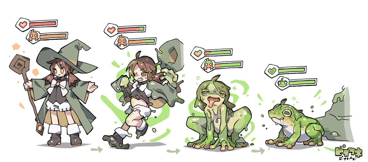 bis_maki's tweet image. カエル変化
意識あり・なし