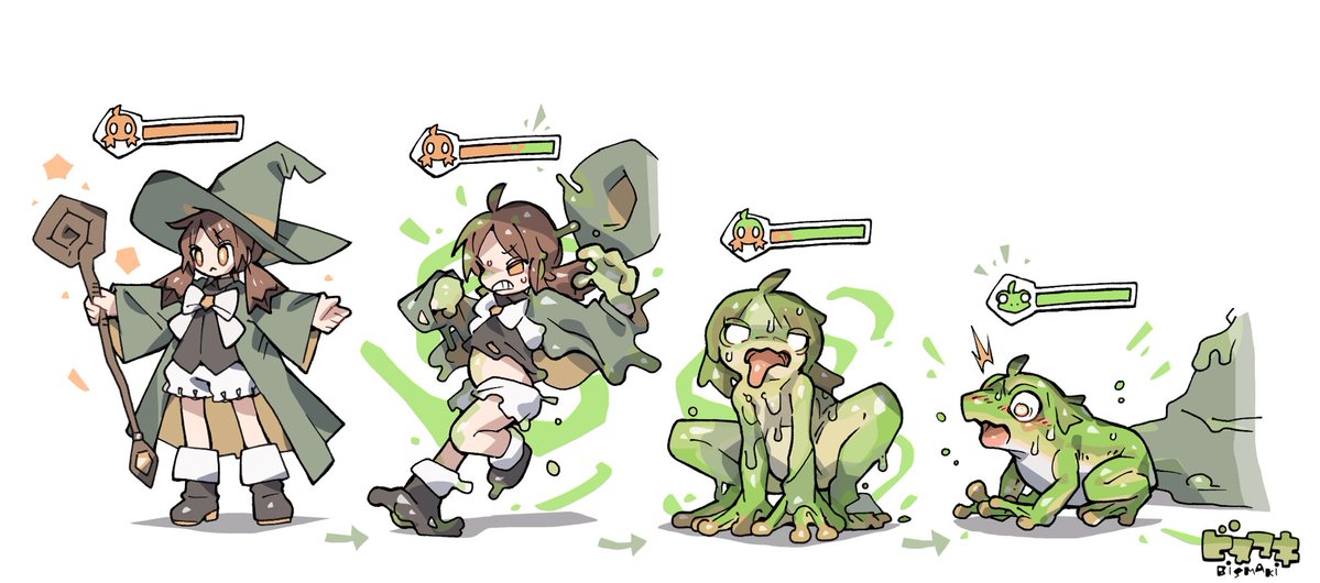 bis_maki's tweet image. カエル変化
意識あり・なし
