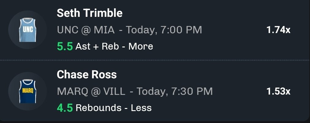Early CBB read Trimble should bounce back today, Ross has never hit this line avg the same amount of minutes #Collegbasketball #Chalkboard #GamblingX #Freepicks