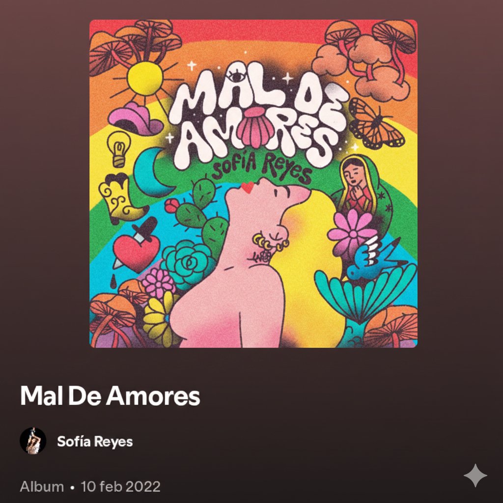 Hoy pero hace cuatro años atrás salía por primera vez "Mal de Amores" donde nos trajo excelentes canciones y abrió el paso a esa era que necesitábamos. Un álbum honesto, intenso y necesario.
¡Feliz aniversario! 🎉