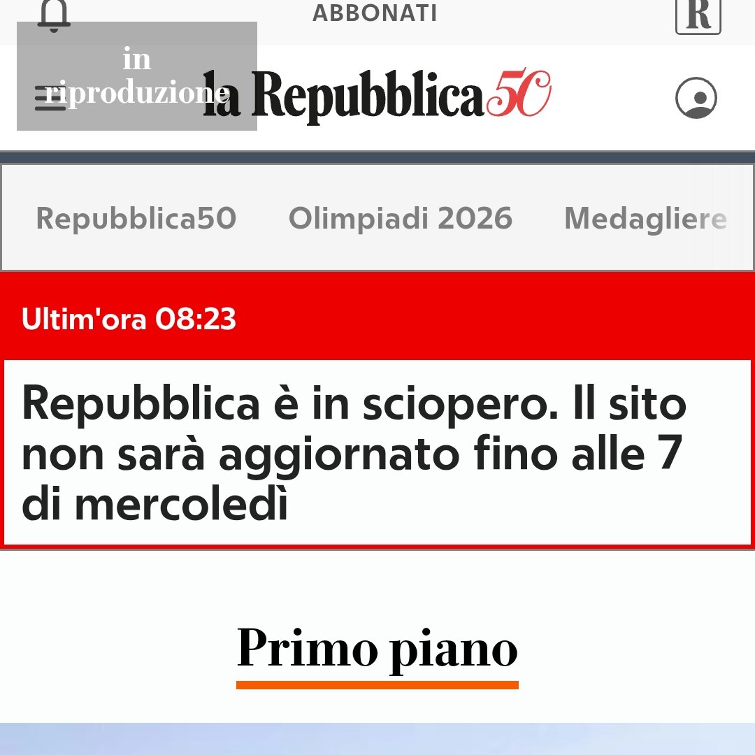 climacritic's tweet photo. Nella giornata del ricordo delle foibe, Repubblica sciopera. https://t.co/0OlRPVNm1A