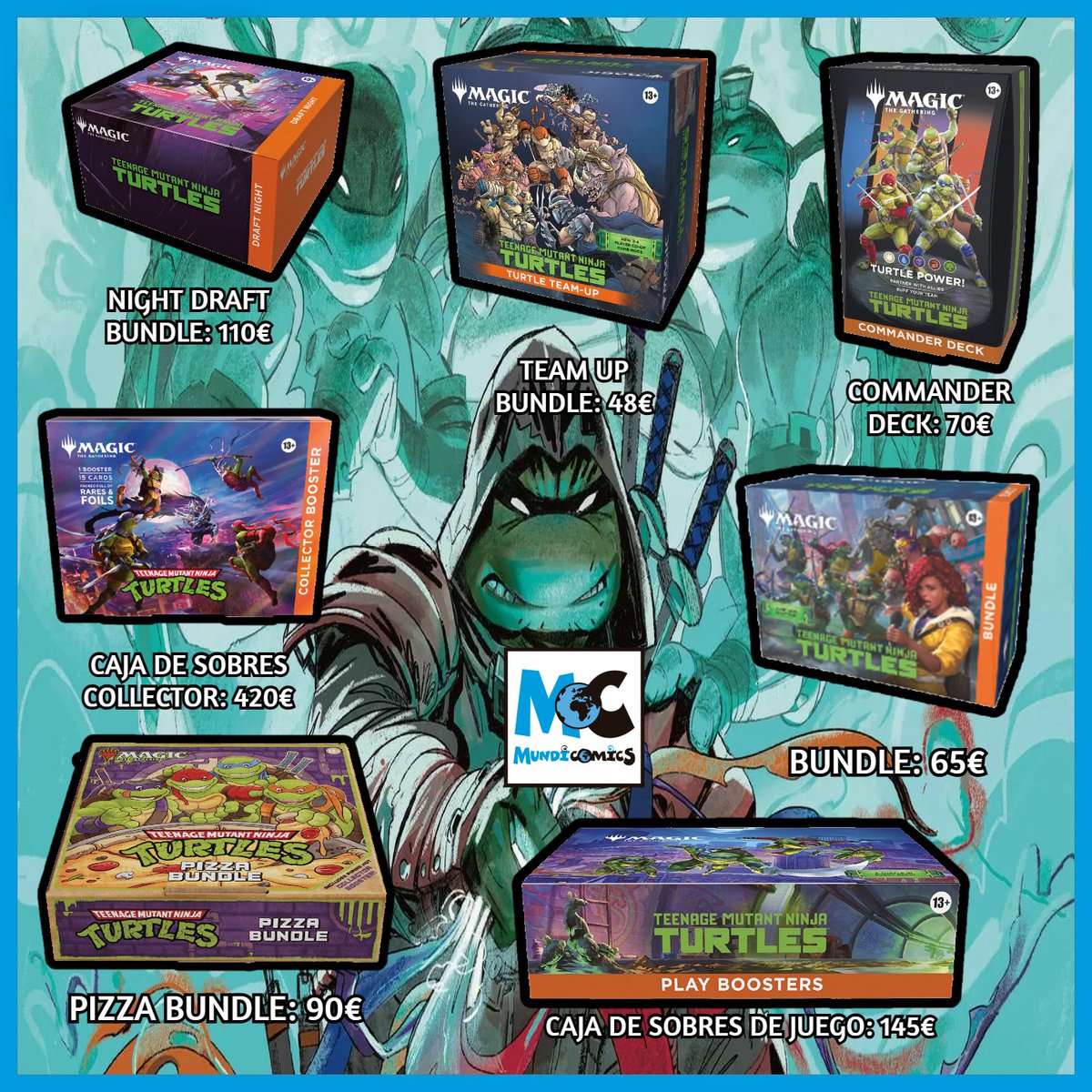 Estáis preparados para el Caos con Las Tortugas Ninja en Magic??? Ya podéis reservar la nueva colección de Magic en Mundicomics hasta el 25 de Febrero!!!  #TMNT #MTG #torrejondeardoz #tortugasninja #magic