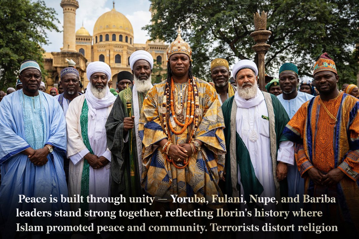 Motherlandrtv's tweet image. Ilorin’s history shows faith and culture built peace together. Islam shaped its legacy of scholarship and order. Violence done in religion’s name betrays its true message. Real progress comes from unity across all Kwara communities. #kwara #ilorin #yorubamuslims
