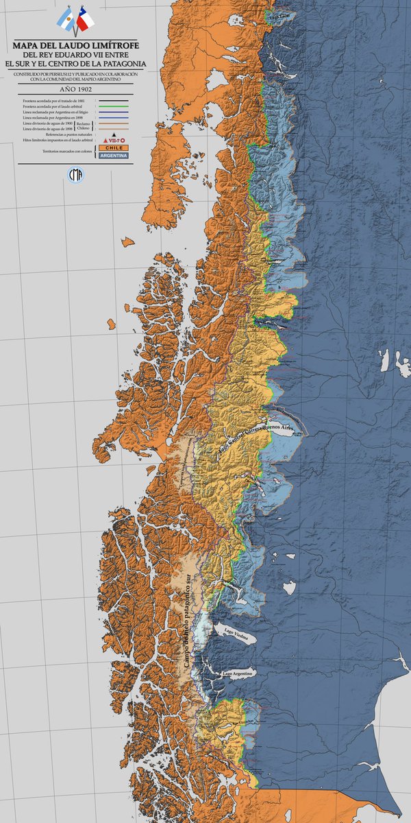 GeranoaetusMA's tweet photo. En mi régimen, se recuperarán todos los territorios de las cuencas de desemboquen en el Pacífico y se recuperará la frontera al sur del río Deseado. https://t.co/Rvrwsw9bju