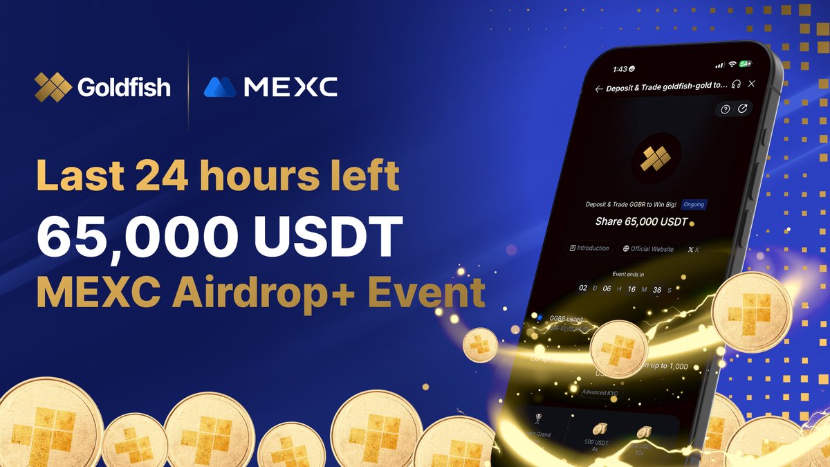 goldfishggbr's tweet image. The @MEXC_Official Aidrop+ Event with $GGBR ends in less than a day.

Grab your share of 65,000 USDT

Catch up → mexc.com/token-airdrop/…