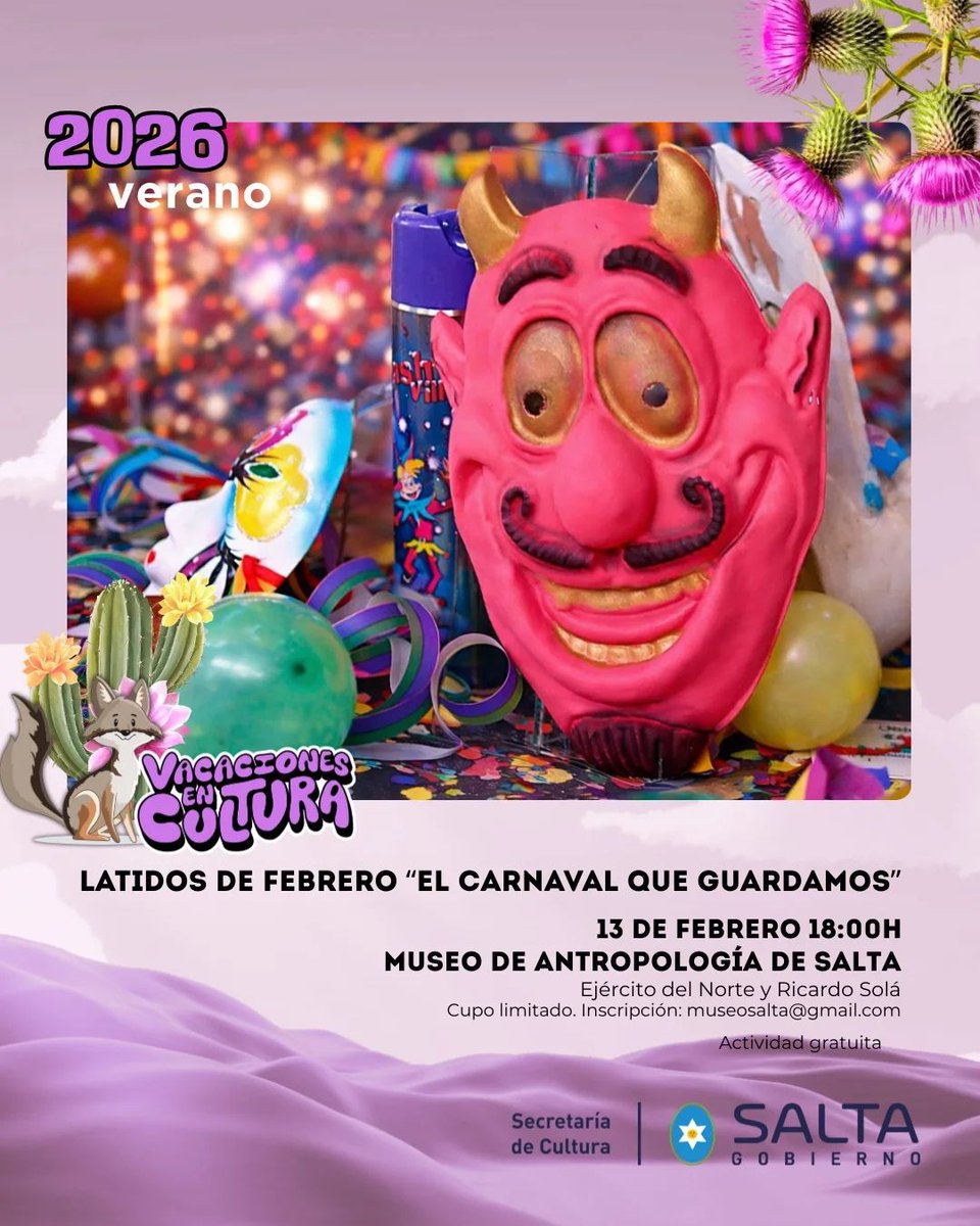 El carnaval salteño, memoria viva y encuentro en el Museo de Antropología
🔗culturasalta.gov.ar/el-carnaval-sa…