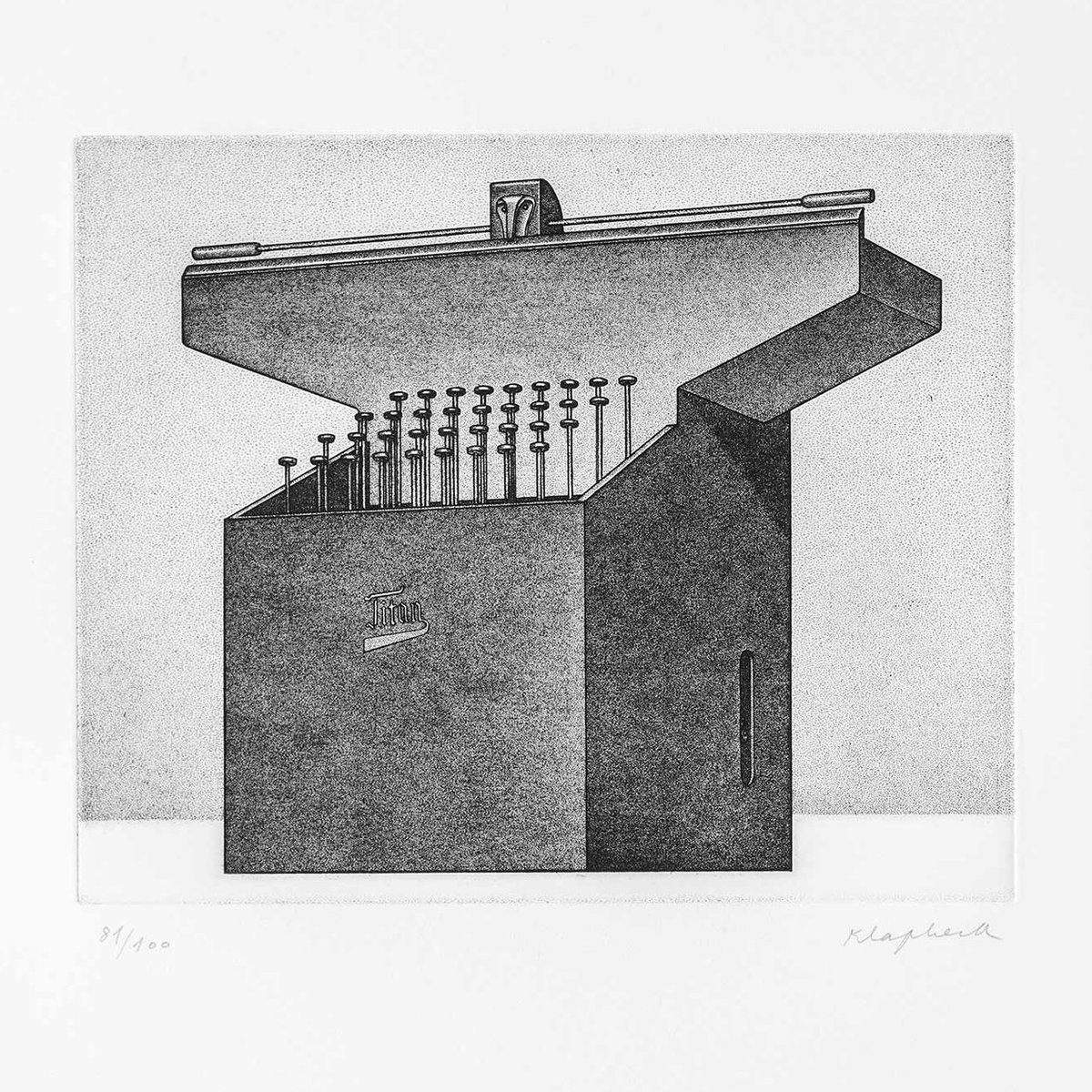 Le père maternel, 1979-80. (Gravure)
© Konrad Klapheck