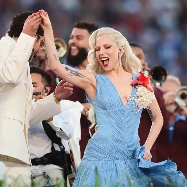 PopeChromaticus's tweet photo. French Gaga at the 2024 Olympics and Latina Gaga at the 2026 Super Bowl. She’s the Queen of the World! https://t.co/1TRTL2wTCm
