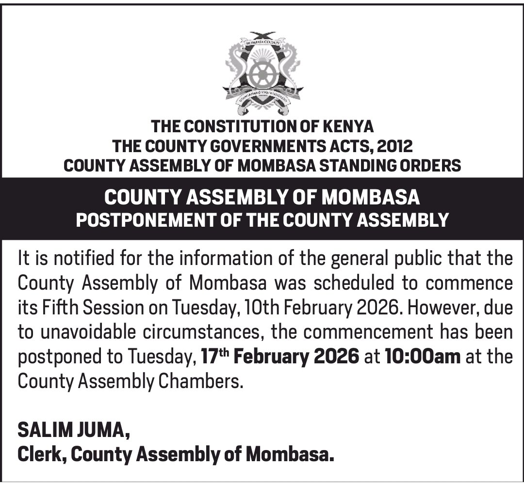 County Assembly of Mombasa tweet media