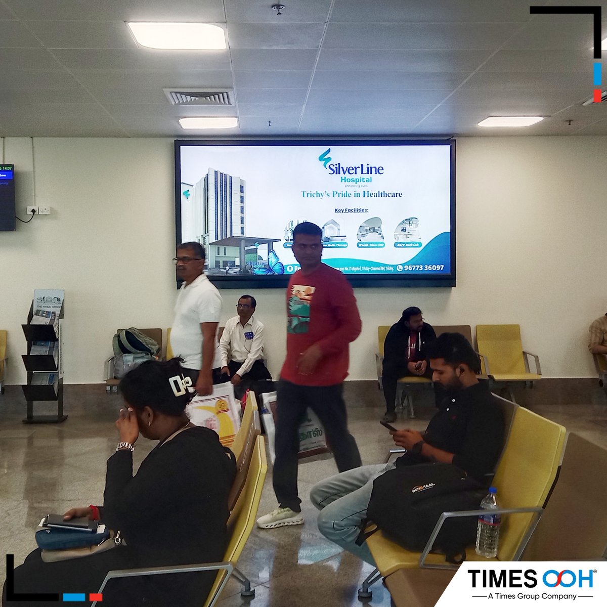 times_ooh's tweet photo. @SilverlineHospitals leverages a newly launched media format at #TrichyAirport to strengthen brand presence. Strategically placed at the domestic bus gate, the static display delivers 100% exposure to domestic passengers at departure. #TimesOOH https://t.co/pCpFFEcRsd