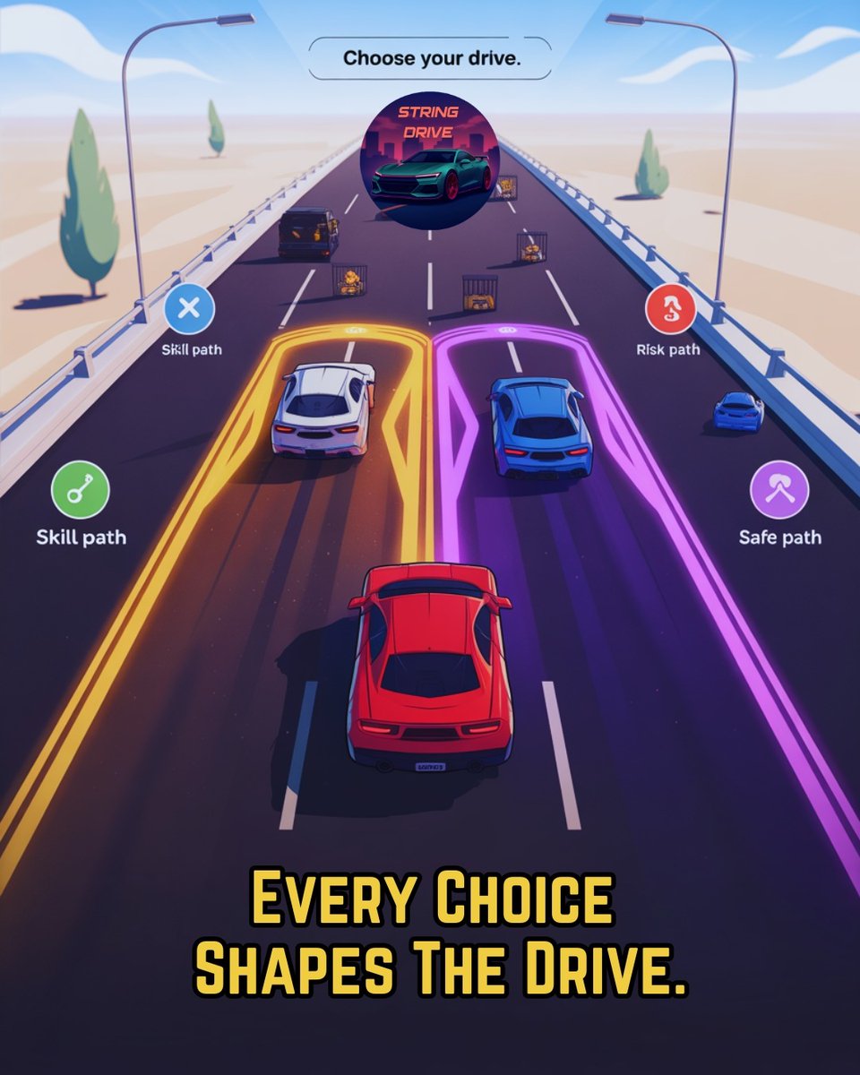 StringDrivee's tweet photo. Every choice shapes the drive 🛣️🎯
Pick smart, drive sharp, and turn decisions into rewards! 🚘💰🔥
Play now 👉 https://t.co/WPbU3ZOFsQ
#StringDrive #SkillBasedGaming #DriveAndEarn #PlayToEarn #IdleRewards #FreeToPlay #CryptoGaming #Solana https://t.co/D5B1A1OlAD
