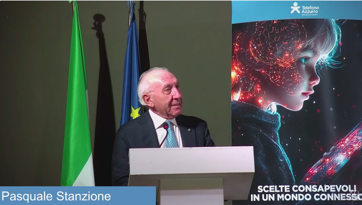GPDP_IT's tweet image. In occasione del #SaferInternetDay, il Presidente #GarantePrivacy Pasquale Stanzione è intervenuto questa mattina al convegno organizzato da @telefonoazzurro "Crescere con l’#IntelligenzaArtificiale: scelte consapevoli in un mondo connesso" youtube.com/live/IXQXyQs0R…
