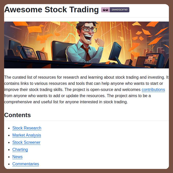 Resources for stock research and market analysis

github.com/shi-rudo/aweso…