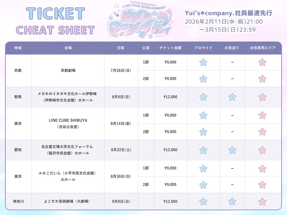 🐠✨️｢Yui's＊Company. LIVE TOUR 2026SUMMER 泡沫のマーメイド