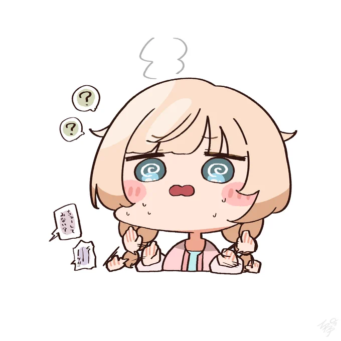 #私はこういう絵を描いています もちもちのデフォルメイラストを描いてます、もちもちしてます