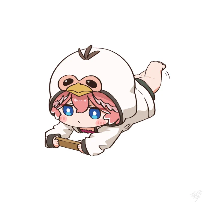 #私はこういう絵を描いています もちもちのデフォルメイラストを描いてます、もちもちしてます