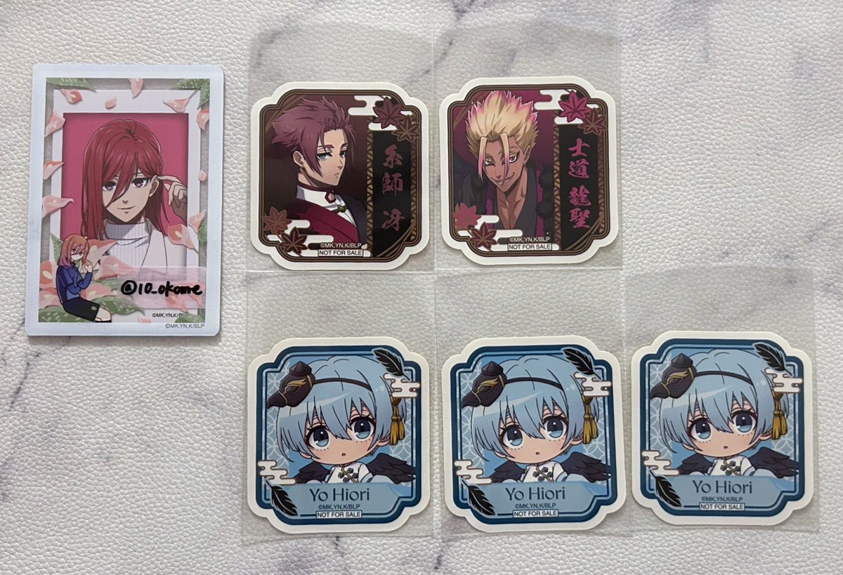 10_okome's tweet image. 【交換/譲渡】ブルーロック スマイルベースカフェ

譲 ) 潔 乙夜 蜂楽 千切 冴 氷織 烏 士道

求 ) 缶バッジ：凪or定価
　　アクリルスタンド：千切or定価
　　アクリルカード：SD凪or定価
　　コースター：300円
　　ステッカー：等身千切 凪 玲王or200円

後日アクスタ潔1点追加予定です。

→