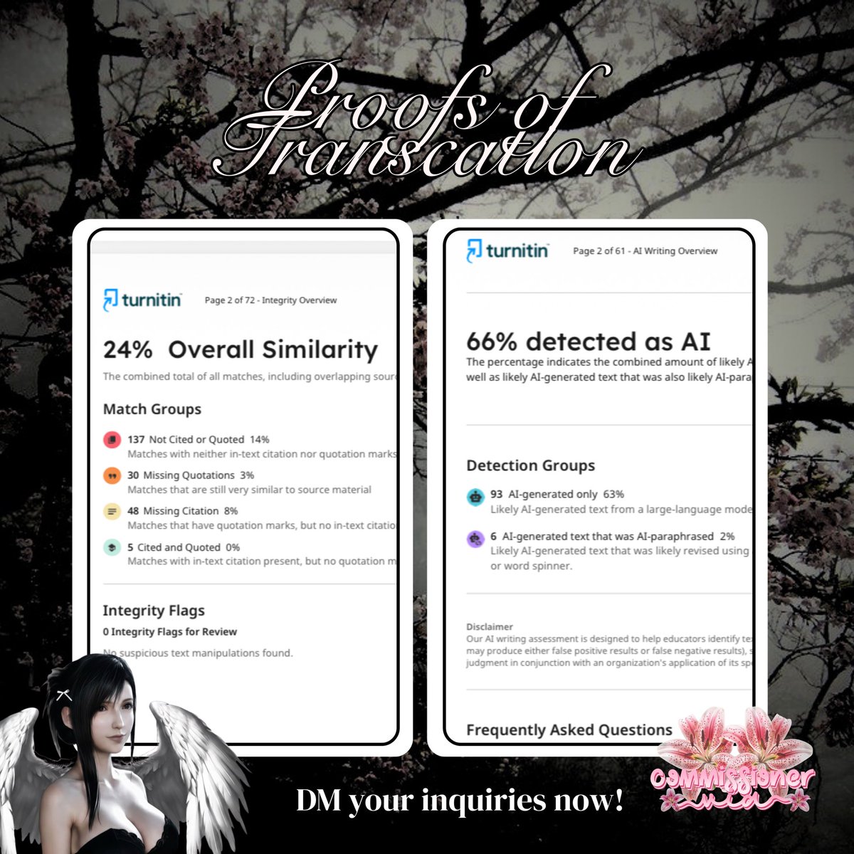 turnitin 𝐚𝐢 𝐬𝐜𝐚𝐧 &amp; 𝐩𝐥𝐚𝐠𝐢𝐚𝐫𝐢𝐬𝐦 𝐬𝐜𝐚𝐧 🔥 still open for commissions, hit me up via telegram: t.me/byevi 📩 thanks to all my clients for trusting my work! here’s to more 𝐬𝐮𝐜𝐜𝐞𝐬𝐬 this 𝐲𝐞𝐚𝐫 🌱 may all 𝐞𝐯𝐢𝐥 𝐞𝐲𝐞𝐬 go 𝐛𝐥𝐢𝐧𝐝 🧿