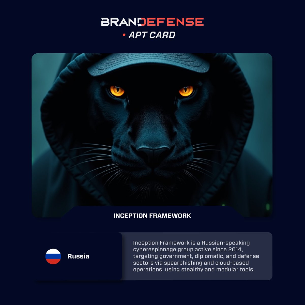 A decade of stealth. One objective: intelligence.

Inception Framework is a Russian-speaking cyber espionage group active since 2014, leveraging spearphishing and cloud-native operations to infiltrate government, diplomatic, and defense environments.

Cloud abuse, modular