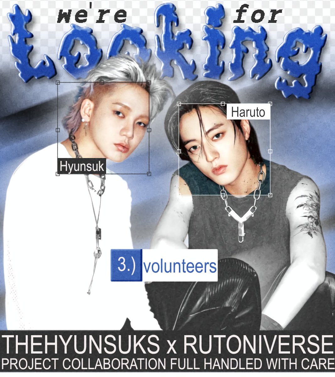 [ CALLING VOLUNTEERS ] 

A birthday project for Hyunsuk &amp; Haruto is on the works, we’re opening slots for active and committed people who wants to be part of it, ready to contribute until the project ends. Let’s make this project special together! 

★ :
forms.gle/iUJsKyhdiREwcW…