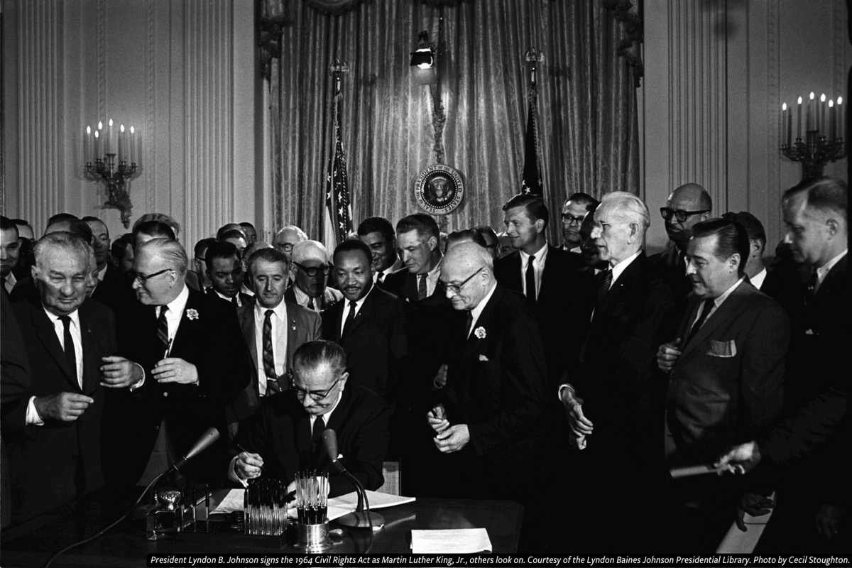 #OTD, the U.S. House of Representatives passed the bill to enact the Civil Rights Act of 1964, outlawing discrimination based on race, sex, religion, or national origin. What did it take to pass the Civil Rights Act of 1964? More on our searchable museum: s.si.edu/3P4CwI6