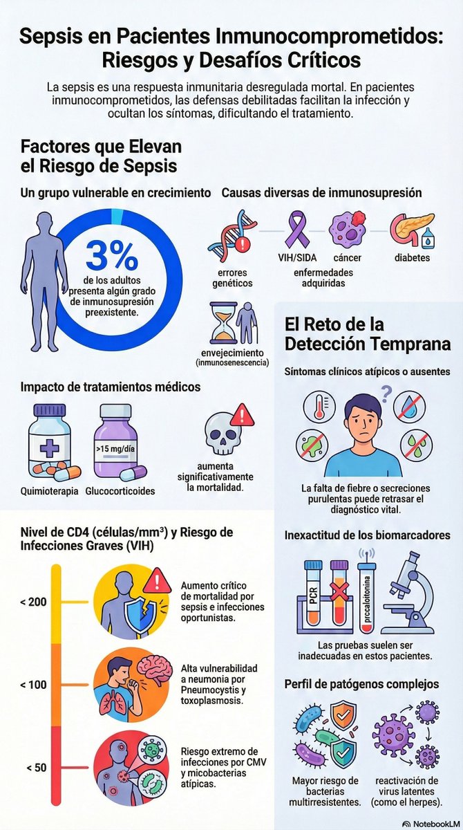 🛡️🦠 𝗦𝗲𝗽𝘀𝗶𝘀 𝗲𝗻 𝗽𝗮𝗰𝗶𝗲𝗻𝘁𝗲𝘀 𝗶𝗻𝗺𝘂𝗻𝗼𝗰𝗼𝗺𝗽𝗿𝗼𝗺𝗲𝘁𝗶𝗱𝗼𝘀: 𝗽𝗼𝗿 𝗾𝘂𝗲́ 𝗲𝘀 𝗠𝗔́𝗦 𝗱𝗶𝗳𝗶́𝗰𝗶𝗹 (𝘆 𝗺𝗮́𝘀 𝗽𝗲𝗹𝗶𝗴𝗿𝗼𝘀𝗮)🚨🏥
<a href="/TheLancet/">The Lancet</a>
👇🏼👇🏼👇🏼👇🏼
📑🔗🔑🔓
t.me/ClubCrit
⬇️⬇️⬇️⬇️
🧵👇 

‼️La sepsis = 𝙙𝙞𝙨𝙛𝙪𝙣𝙘𝙞𝙤́𝙣