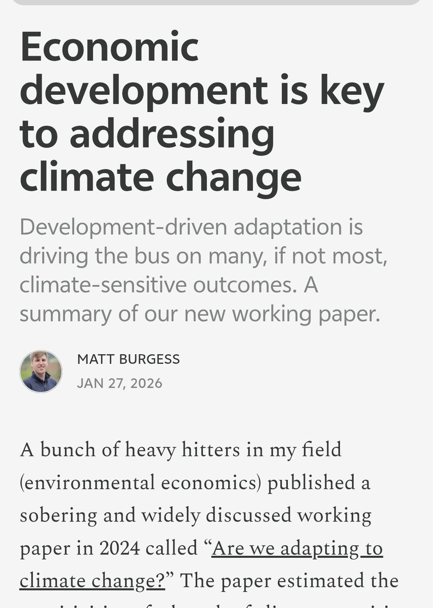 Yes, a thousand time yes

Getting out of poverty and getting more prosperous is not only obviously good for avoiding death, disease and starvation

- it also makes you much more resilient to climate change

Very good, New paper

guidedcivicrevival.substack.com/p/economic-dev… 

x.com/BjornLomborg/s…