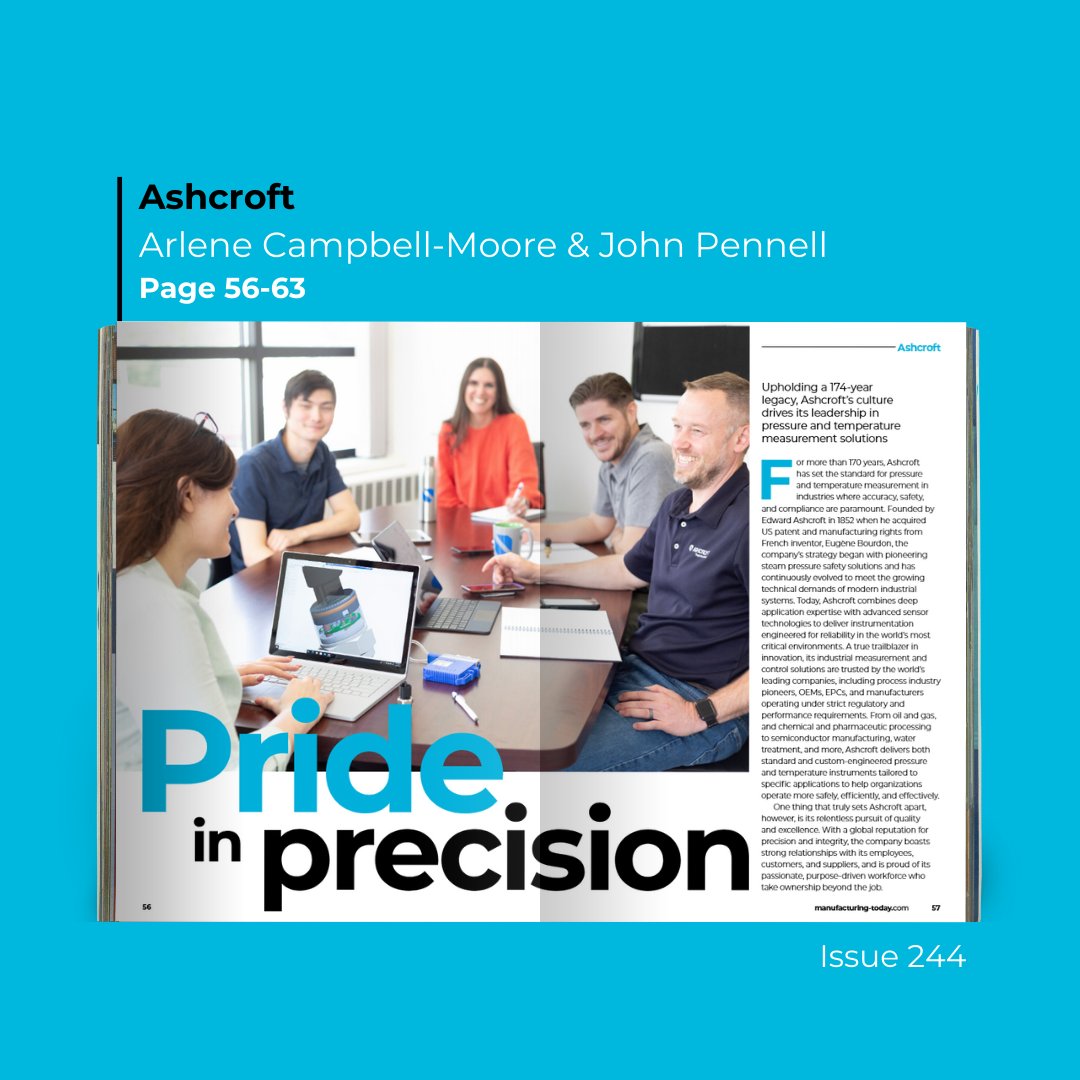 MMTodayMag's tweet photo. 174 years of trust doesn’t come from standing still.

Arlene Campbell-Moore, Director of Supply Chain, and John Pennell, Director of Business Development, share how Ashcroft blends data, owned sensor technology, and culture to drive reliability.

https://t.co/t49JSSt6Df https://t.co/BD9BaWzJY2