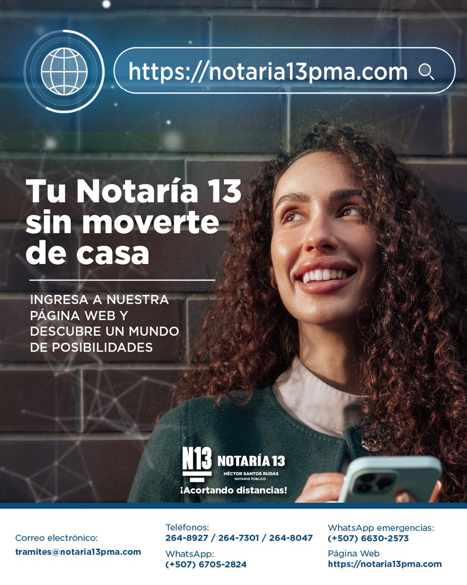 💻🌐 Tu trámite empieza antes de llegar a la Notaría.

En la página web de Notaría 13 puedes descargar formularios, revisar requisitos y avanzar en tus gestiones desde donde estés, de forma clara, segura y ordenada.

Menos dudas, menos tiempo de espera y una atención mucho más