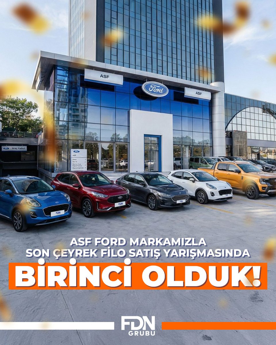 ASF Ford markamızla son çeyrek filo satış yarışmasında birinci olmanın gururunu yaşıyoruz.

Bu başarıda emeği geçen tüm ekip arkadaşlarımıza, iş ortaklarımıza ve bize güvenen müşterilerimize teşekkür ederiz. 

Birlikte nice başarılara! 🚀

#FDNGrubu #ASFFord