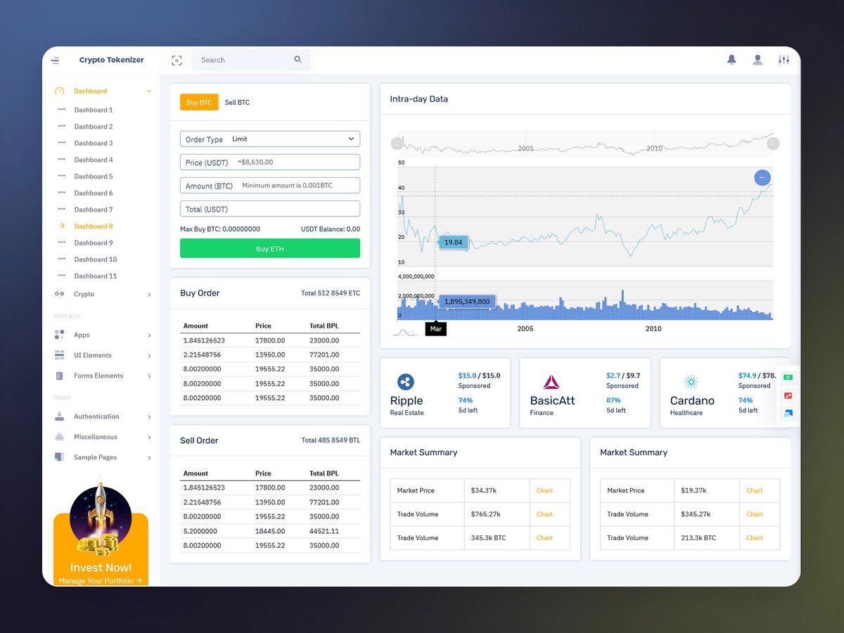 MultiStoreTheme's tweet photo. Crypto Tokenizer Admin Dashboard – Secure &amp; Scalable Control Panel

Buy Now: https://t.co/jrzf14WVgo

#Bootstrap5 #AdminDashboard #CryptoDashboard #BlockchainUI #WebAdmin #DashboardDesign #CryptoAdmin #UIUXDesign #WebTemplate #DeveloperTools #FintechUI #ResponsiveDesign https://t.co/1a2zvL2NwB