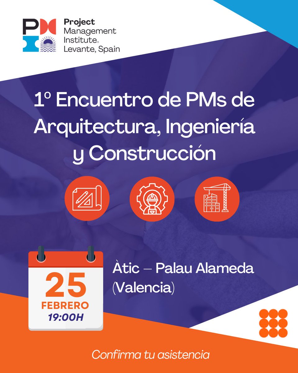 📣 PMs AIC en Valencia: ¡nos vemos!

PMI Levante celebra su I Encuentro.

📅 26 feb · 19h
📍 Àtic – Palau Alameda

Confirma en: tesoreria@pmi-levante.org

#PMILevante #PMI #AIC #Valencia