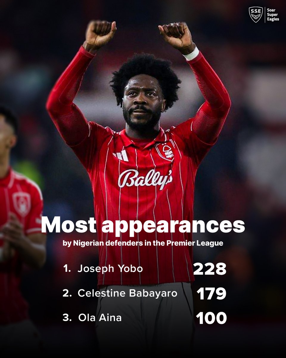A century in the Premier League 💯

Ola Aina becomes just the third Nigerian defender to hit 100 appearances 👏🏽🇳🇬