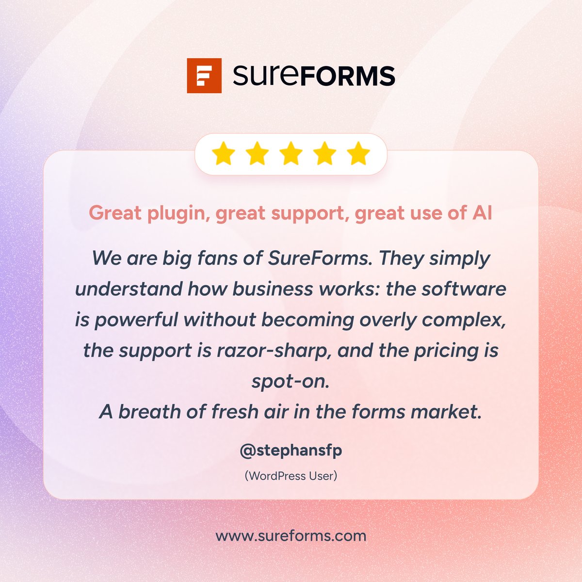 SureForms tweet media