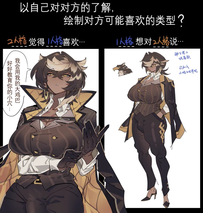 自己做了表格,
然后得了人格分裂,
自己跟自己填了 