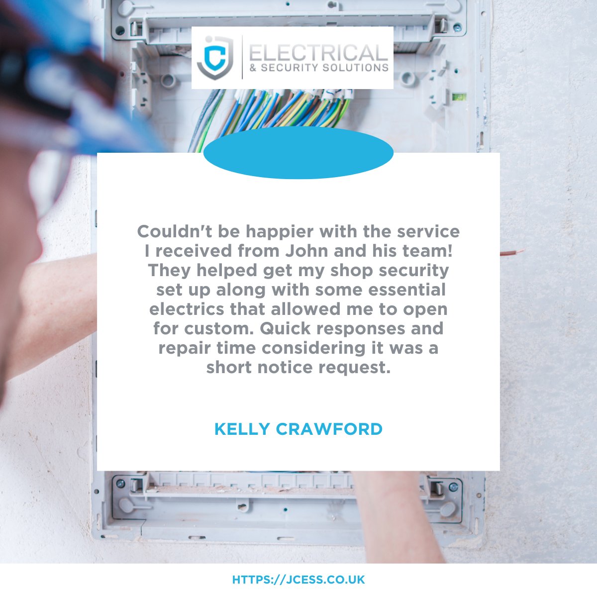 jc_ess01's tweet image. Great results start with great service.

Thank you Kelly for the fantastic review — we’re proud to support local businesses with reliable electrical and security solutions, even on tight timelines.

.
#CustomerReview #ElectricalServices #SecuritySolutions